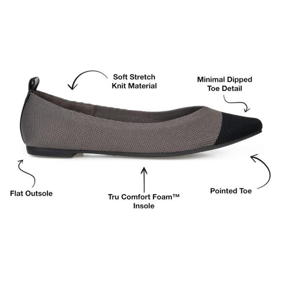 NIB Journee Collection Veata Tru Comfort Foam Slip On Pointed Toe Flats Size 10 - Picture 2 of 9